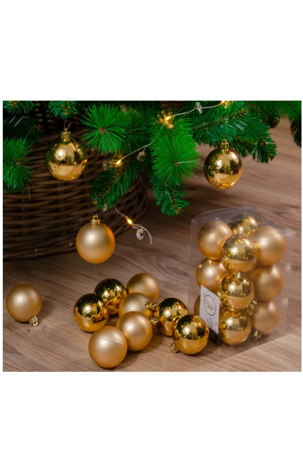 Sezy 12 Pieces Cici Top Gold Christmas Pine Tree Ornament Decor Decoration Set 3 Cm — изображение 2